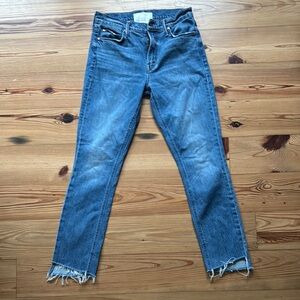 Mother Superior denim Mid Rise Dazzler ankle step fray Women's Jeans size 28 EUC